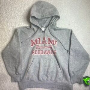 Miami University RedHawks Gray Zip-Up Hoodie